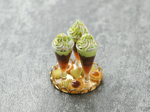 Chocolate and Pistachio Desserts - Handmade Miniature Dollhouse Food