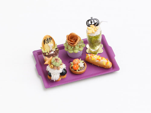 Autumn and Halloween French Pastries - Handmade Miniature Food