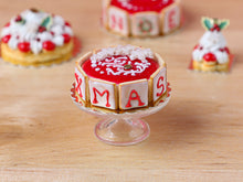 Load image into Gallery viewer, Christmas Cake - XMAS Letter Cookies - B - 12th Scale Miniature Food