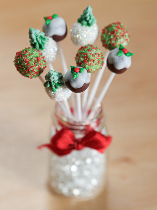 Christmas Cake Pops with Glass Presentation Jar