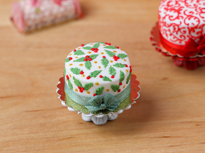 CHRISTMAS BAKING PAN Christmas Holly & Berries & CHRISTMAS BOW 12