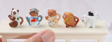 Load image into Gallery viewer, Series of Cute Animal Porcelain Teapots - Fèves - 12th scale Miniature Dollhouse Accessorie
