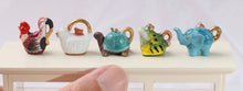 Load image into Gallery viewer, Series of Cute Animal Porcelain Teapots - Fèves - 12th scale Miniature Dollhouse Accessorie