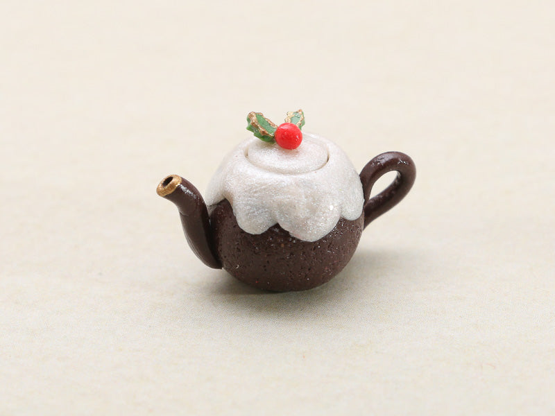 Decorative Christmas Pudding teapot Handmade Miniature Paris Miniatures