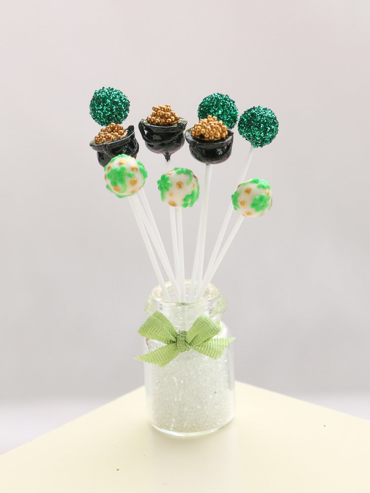 St Patrick's Day Cake Pops - Pot of Gold, Shamrock - Handmade Miniatur –  Paris Miniatures