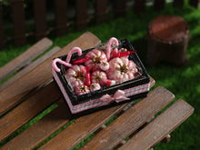 Load image into Gallery viewer, Halloween Crate of Pink Pumpkins and Candy - Handmade Miniature in 1:12 scale