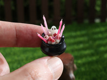 Load image into Gallery viewer, Halloween Cauldron of Candles and Candy  - 1:12 Scale Handmade Miniature fo Dollhouses