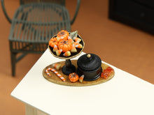 Load image into Gallery viewer, Halloween Candy Display Miniature – Pedestal Dish, Candy Canes &amp; Bonbonnière Box – 1:12 Dollhouse OOAK Handmade Polymer Clay Decor
