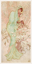 Load image into Gallery viewer, Hand-Painted Art Nouveau Winter Lady Ornament by Artist Mucha - Miniature Decoration