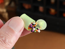 Load image into Gallery viewer, Spilled Candy Jar Miniature (Green) - 1:12 Scale Halloween Dollhouse Collectible
