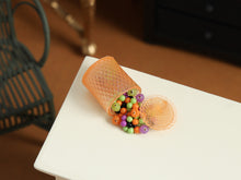 Load image into Gallery viewer, Spilled Candy Jar Miniature (Orange) with Tiny Pumpkin Candy - 1:12 Scale Halloween Dollhouse Collectible