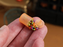 Load image into Gallery viewer, Spilled Candy Jar Miniature (Orange) with Tiny Pumpkin Candy - 1:12 Scale Halloween Dollhouse Collectible