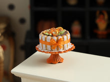 Load image into Gallery viewer, Autumn Charlotte Dessert in Orange - Handmade 1:12 scale dollhouse miniature food