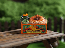 Load image into Gallery viewer, Autumn Crate with Pumpkin and Jar - Handmade Dollhouse Miniature in 1:12 Scale