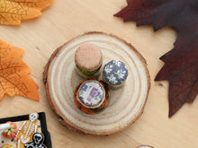 Load image into Gallery viewer, Set of Three Autumn Vegetable Preserve Jars – Miniature Food – OOAK 1:12 Scale