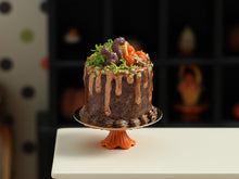 Load image into Gallery viewer, Pumpkin Cornucopia Drip Cake - 12th scale Handmade Miniature Autumn Food