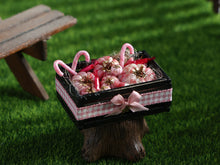 Load image into Gallery viewer, Halloween Crate of Pink Pumpkins and Candy - Handmade Miniature in 1:12 scale