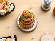 Load image into Gallery viewer, Autumn Three-Tier Cake with Squirrel and Pumpkins – Miniature Food – OOAK 1:12 Scale