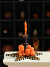 Load image into Gallery viewer, Autumn Candles on a Star Shaped Board - 1:12 Scale Handmade OOAK Halloween Decoration
