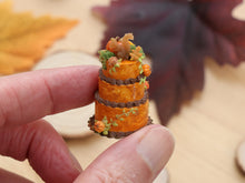 Load image into Gallery viewer, Autumn Three-Tier Cake with Squirrel and Pumpkins – Miniature Food – OOAK 1:12 Scale