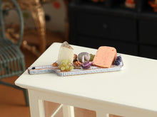 Load image into Gallery viewer, Miniature Cheese Board with Fruit - 1:12 Scale OOAK handmade dollhouse miniature