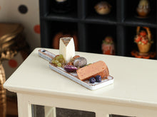 Load image into Gallery viewer, Miniature Cheese Board with Fruit - 1:12 Scale OOAK handmade dollhouse miniature