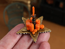 Load image into Gallery viewer, Autumn Candles on a Star Shaped Board - 1:12 Scale Handmade OOAK Halloween Decoration
