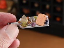 Load image into Gallery viewer, Miniature Cheese Board with Fruit - 1:12 Scale OOAK handmade dollhouse miniature