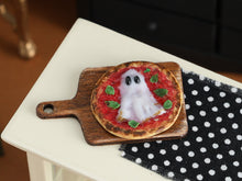 Load image into Gallery viewer, Mozzarella Ghost Miniature Pizza - 1:12 Scale Halloween Food for Dollhouses