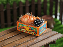 Load image into Gallery viewer, Autumn Crate with Pumpkin and Jar - Handmade Dollhouse Miniature in 1:12 Scale