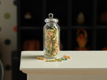 Load image into Gallery viewer, Tricolour Pasta Twists in Glass Jar (Loose) - 1:12 Scale OOAK Handmade Dollhouse Miniature