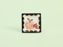 Load image into Gallery viewer, Autumn Plate Decorated with Pumpkin and Handpainted Border - Dollhouse Miniature Decoration