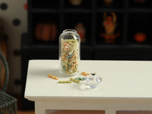 Load image into Gallery viewer, Tricolour Pasta Twists in Glass Jar (Loose) - 1:12 Scale OOAK Handmade Dollhouse Miniature