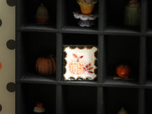 Load image into Gallery viewer, Autumn Plate Decorated with Pumpkin and Handpainted Border - Dollhouse Miniature Decoration