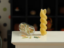 Load image into Gallery viewer, Tricolour Pasta Twists in Glass Jar (Loose) - 1:12 Scale OOAK Handmade Dollhouse Miniature