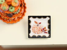 Load image into Gallery viewer, Autumn Plate Decorated with Pumpkin and Handpainted Border - Dollhouse Miniature Decoration