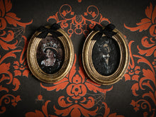 Load image into Gallery viewer, Pair of Creepy Halloween Portraits - Dollhouse Decoration