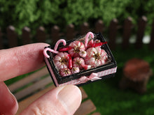 Load image into Gallery viewer, Halloween Crate of Pink Pumpkins and Candy - Handmade Miniature in 1:12 scale