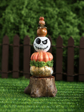 Load image into Gallery viewer, Stacked Pumpkin Tower with Jack Skellington Face – Halloween Miniature Decor – OOAK 1:12 Scale