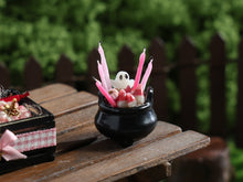 Load image into Gallery viewer, Halloween Cauldron of Candles and Candy  - 1:12 Scale Handmade Miniature fo Dollhouses