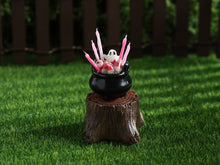 Load image into Gallery viewer, Halloween Cauldron of Candles and Candy  - 1:12 Scale Handmade Miniature fo Dollhouses