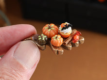 Load image into Gallery viewer, Miniature Halloween Cupcake &amp; Pumpkin Tray - 1:12 Scale Dollhouse Miniature