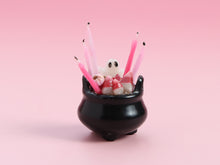 Load image into Gallery viewer, Halloween Cauldron of Candles and Candy  - 1:12 Scale Handmade Miniature fo Dollhouses