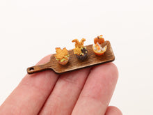 Load image into Gallery viewer, Autumn Cupcakes on Wooden Board - Leaf, Squirrel, Caramel Apple - Handmade Miniature Food for 12th Scale Dollhouse