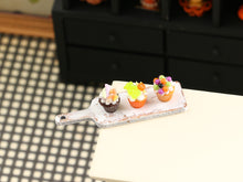 Load image into Gallery viewer, Halloween Candy Cupcakes on Board - Handmade Miniature Food for 12th Scale Dollhouse
