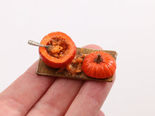 Load image into Gallery viewer, Hollowing Out Pumpkin - 12th Scale Handmade Dollhouse Miniature
