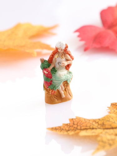 Exquisite Hand-Painted Art Nouveau Autumn Vintage Lady Ornament - Mucha - Miniature Decoration