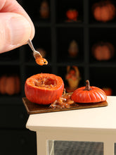 Load image into Gallery viewer, Hollowing Out Pumpkin - 12th Scale Handmade Dollhouse Miniature