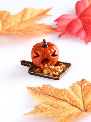 Mini “Sick Pumpkin” Display 🎃 - 12th Scale Handmade Dollhouse Miniature