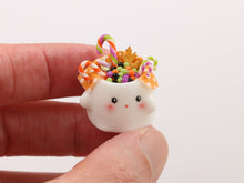 Load image into Gallery viewer, Cute Ghost Halloween Candy Jar (Candy Canes) - 12th Scale Handmade Dollhouse Miniature